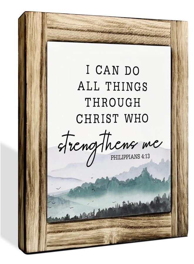 HiLus I Can Do All Things Through Christ Who Strengthens Me, Christian Decor Sign, Philippians 4:13 Scripture Sign, Decorative Plaque Box Sign, Scenery Decor, Religious Decor, Christian Home Decor - Image 1